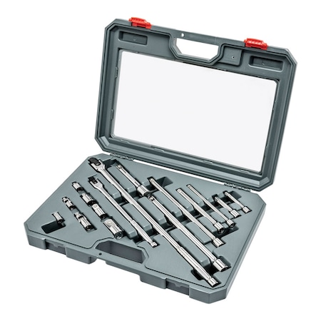 Crescent Crescent Assorted Sizes X 1/4 in. drive SAE 6 and 12 Point Socket Wrench Set 16 pc CTK16ASET